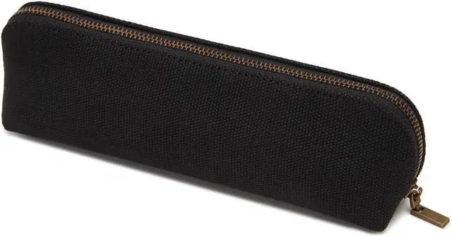 Main image of Pencil Case Small Pencil Pouch Slim (Black, Canvas)