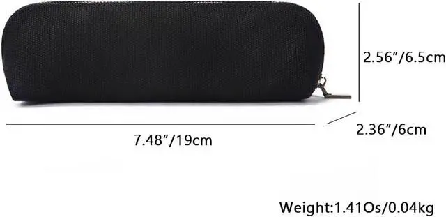 Alt view image 2 of 7 - Pencil Case Small Pencil Pouch Slim (Black, Canvas)