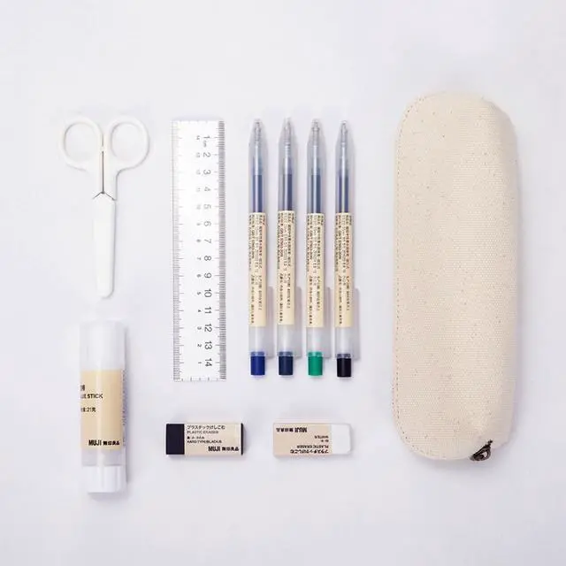 Alt view image 5 of 7 - Pencil Case Small Pencil Pouch Slim (Black, Canvas)