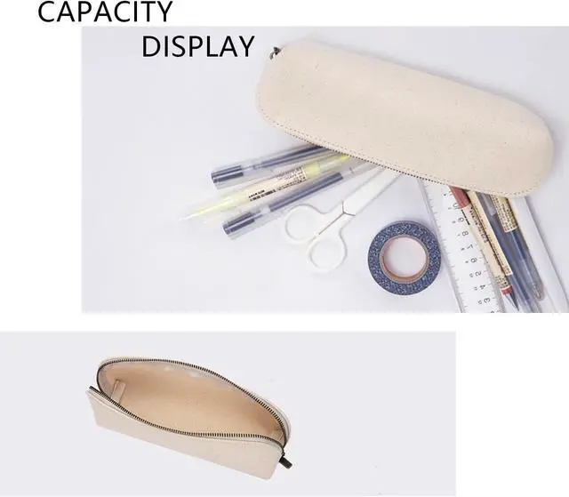 Alt view image 4 of 7 - Pencil Case Small Pencil Pouch Slim (Black, Canvas)