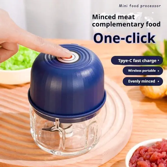 Alt view image 6 of 7 - Model Type-c Rechargeable Food Processor Electric , Mini Food Chopper, Garlic Crusher, Onion Chopper, Portable Mini Food Processor for Garlic, Ginger, Chilli, Vegetable