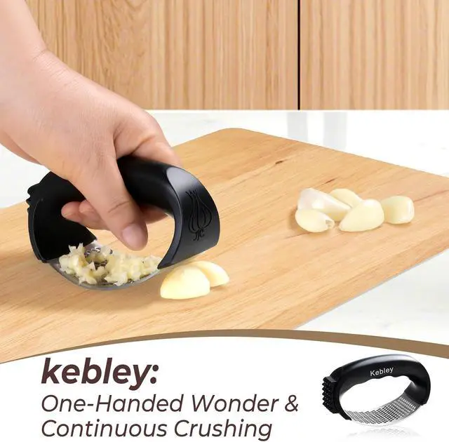 Alt view image 2 of 7 - Garlic Press Rocker Stainless Steel Garlic Crusher, Mincer and Chopper with Peeler and Scraper,brush, Easy Kitchen Gadget for Effortless Smashing
