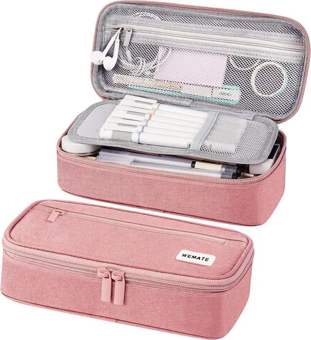Main image of WEMATE Pencil Case, Large Storage Organizer, Makeup Bag, Teacher Must - have, Big Pencil Pouch, Marker Case for College