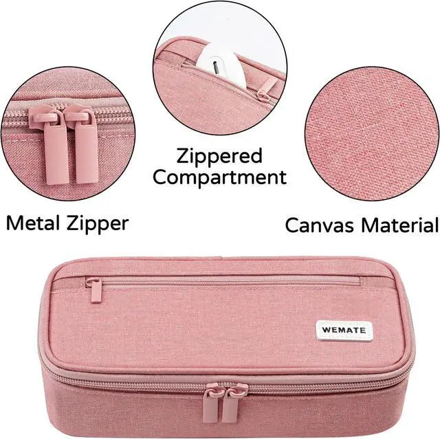 Alt view image 3 of 7 - WEMATE Pencil Case, Large Storage Organizer, Makeup Bag, Teacher Must - have, Big Pencil Pouch, Marker Case for College