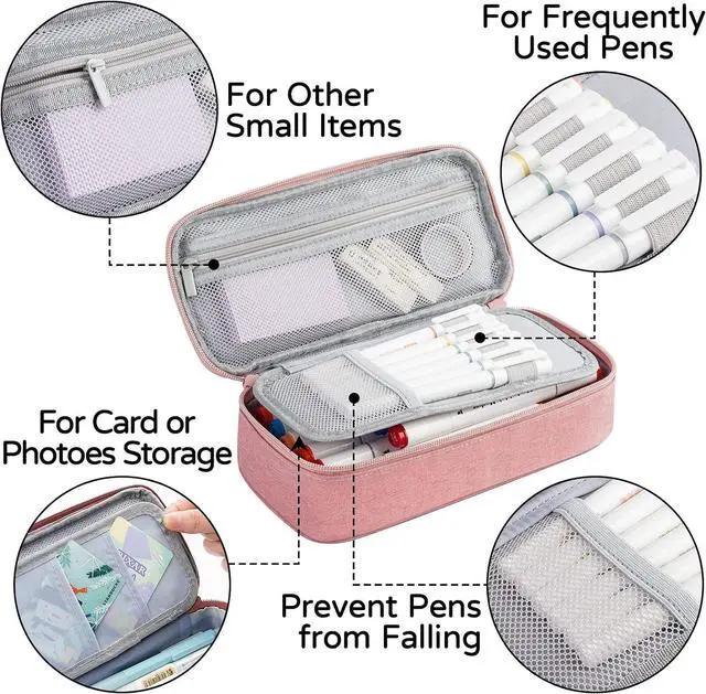 Alt view image 4 of 7 - WEMATE Pencil Case, Large Storage Organizer, Makeup Bag, Teacher Must - have, Big Pencil Pouch, Marker Case for College
