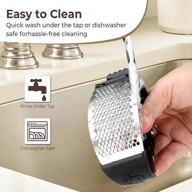 Alt view image 6 of 7 - Garlic Press Rocker Stainless Steel Garlic Crusher, Mincer and Chopper with Peeler and Scraper,brush, Easy Kitchen Gadget for Effortless Smashing