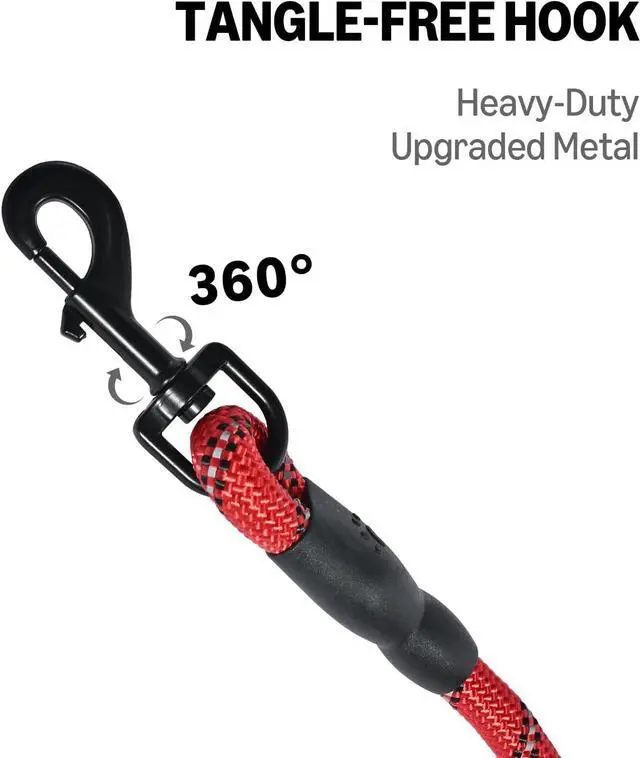 Alt view image 2 of 6 - Amazon Basics Round Dog Leash, Heavy Duty, Durable Rope for Small, Medium, and Large Dogs, Lightweight Design for Walking, Training, and Outdoor Activities, Red, 6 Ft