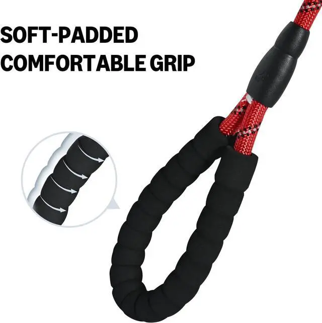 Alt view image 3 of 6 - Amazon Basics Round Dog Leash, Heavy Duty, Durable Rope for Small, Medium, and Large Dogs, Lightweight Design for Walking, Training, and Outdoor Activities, Red, 6 Ft