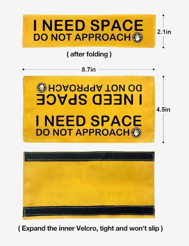 Alt view image 4 of 6 - Yellow Do Not Pet Leash Sleeve, Funny Dog Leash Sleeve Hanging Service Dog ID Patch Tags Birthday Gifts for Pet Owners