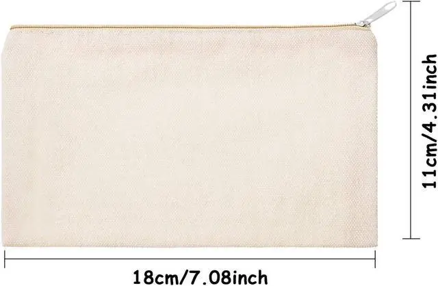 Alt view image 2 of 7 - Gejoy 10 Pack Blank Canvas Cosmetic Bags Zipper Pouch DIY,S,Beige | Cotton Canvas Pouch, Blank Surface for DIY Crafts, Makeup Storage Bags for Travel, Toiletry, Gifts and Custom Projects