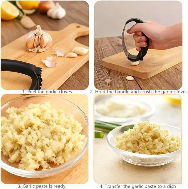 Alt view image 2 of 7 - Bestac Stainless Steel Garlic Press, for Kitchen Use, Easy-Clean & Ergonomic Handle for Easily Crushing, Cooking Gadget (1)