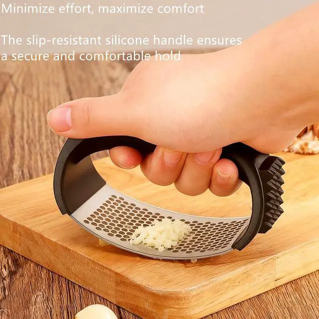 Alt view image 5 of 7 - Bestac Stainless Steel Garlic Press, for Kitchen Use, Easy-Clean & Ergonomic Handle for Easily Crushing, Cooking Gadget (1)