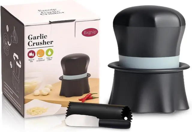 Main image of Garlic Crusher, Garlic Press Also for Ginger, Nuts, Chili, Herbs, Twist Mincer Easy Squeeze Manual Press Peeler with Peeler And Scraper, Easy to Clean