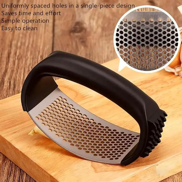 Alt view image 6 of 7 - Bestac Stainless Steel Garlic Press, for Kitchen Use, Easy-Clean & Ergonomic Handle for Easily Crushing, Cooking Gadget (1)