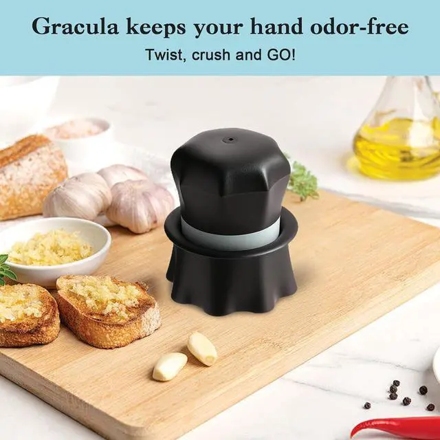 Alt view image 2 of 7 - Garlic Crusher, Garlic Press Also for Ginger, Nuts, Chili, Herbs, Twist Mincer Easy Squeeze Manual Press Peeler with Peeler And Scraper, Easy to Clean