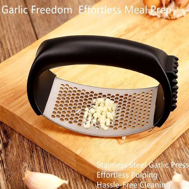 Alt view image 7 of 7 - Bestac Stainless Steel Garlic Press, for Kitchen Use, Easy-Clean & Ergonomic Handle for Easily Crushing, Cooking Gadget (1)
