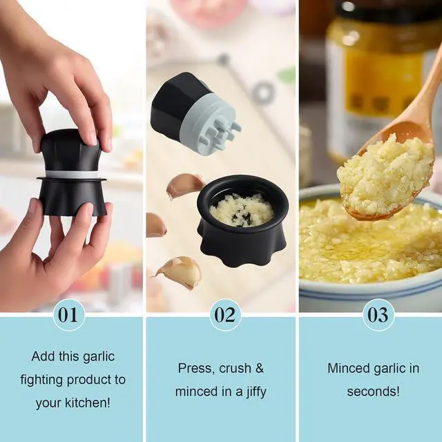 Alt view image 5 of 7 - Garlic Crusher, Garlic Press Also for Ginger, Nuts, Chili, Herbs, Twist Mincer Easy Squeeze Manual Press Peeler with Peeler And Scraper, Easy to Clean