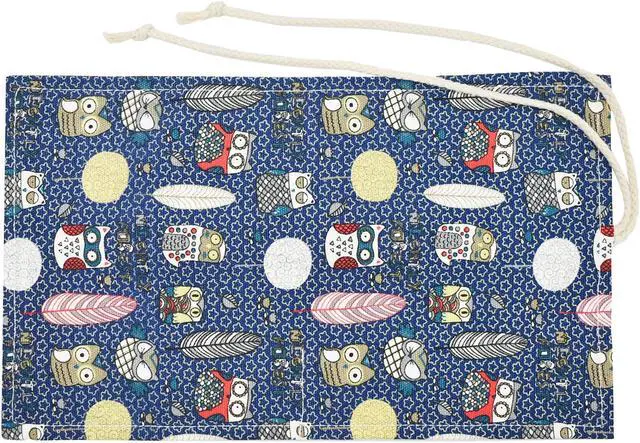 Alt view image 5 of 7 - Maydahui 24 Slots Owl Colored Pencil Roll Wraps Canvas Pencils Roll Holder | Pencil Pouch Bag Aesthetic Case Organizer Bag for Art Lovers Artist Drawing