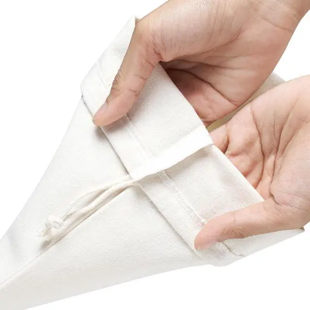 Alt view image 3 of 6 - Heavy Duty Cotton Drawstring Bags 4-Pack - 270 GSM Thick Cloth Pouches for Gifts, Travel, Dice, Jewelry, Laundry - Double Drawstring (Natural Beige, 5 x 7 Inches)