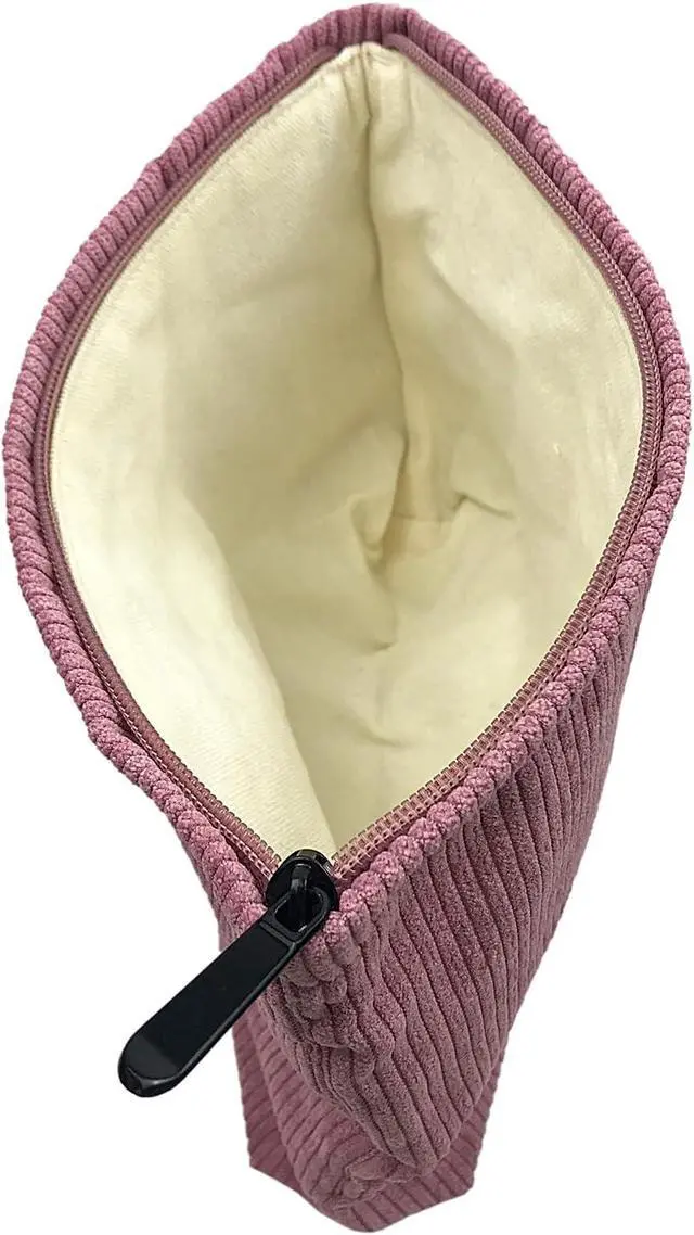 Alt view image 6 of 7 - GUTGNK Women's Corduroy Cosmetic Bag, Large Capacity Canvas Cosmetic Bag Travel Toiletry Bag Accessories Organizer, Pink
