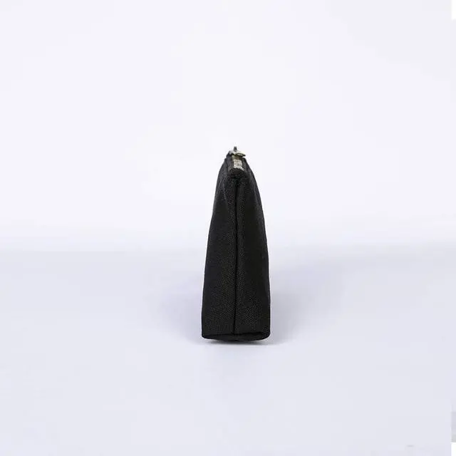 Alt view image 2 of 7 - Small Makeup Bag for Purse, Leather Cosmetic (Black)