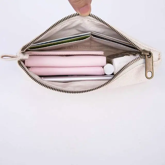 Alt view image 5 of 7 - Small Makeup Bag for Purse, Leather Cosmetic (Black)