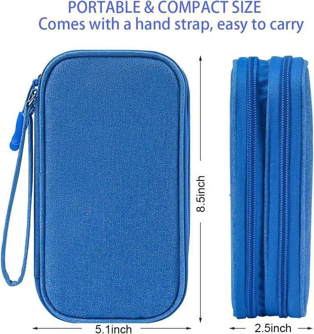 Alt view image 2 of 7 - CAAORDKSO Travel Cord Organizer Case, Electronic Accessories Bag, Tech Electronic Case, Electronics Travel Organizer Bag for Cable, USB, Cord, Charger, Phone, Power Bank, Earphone (Blue, Large)