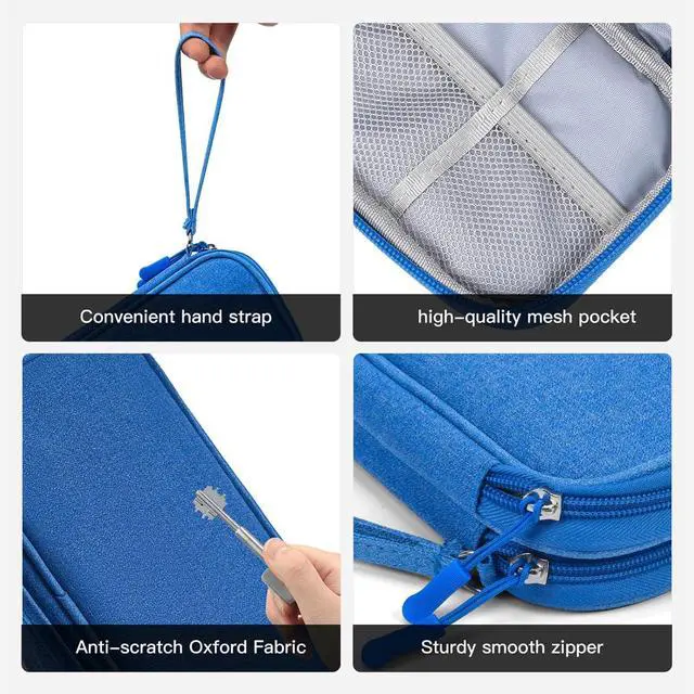 Alt view image 5 of 7 - CAAORDKSO Travel Cord Organizer Case, Electronic Accessories Bag, Tech Electronic Case, Electronics Travel Organizer Bag for Cable, USB, Cord, Charger, Phone, Power Bank, Earphone (Blue, Large)