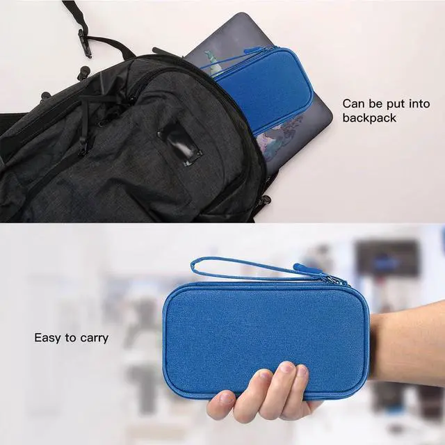 Alt view image 7 of 7 - CAAORDKSO Travel Cord Organizer Case, Electronic Accessories Bag, Tech Electronic Case, Electronics Travel Organizer Bag for Cable, USB, Cord, Charger, Phone, Power Bank, Earphone (Blue, Large)