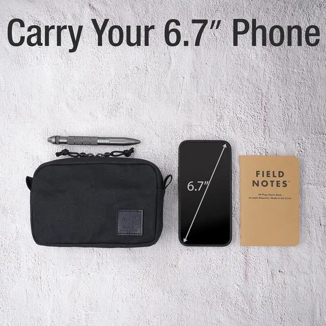 Alt view image 4 of 7 - Tintris Belt Zipper Pouch for Men Women YKK Zippers, EDC Belt Pouch Waist Pack Bag for Camping, Hiking, Water Resistant, Tough Waxed Canvas, Black, Size M
