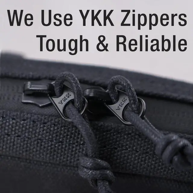 Alt view image 5 of 7 - Tintris Belt Zipper Pouch for Men Women YKK Zippers, EDC Belt Pouch Waist Pack Bag for Camping, Hiking, Water Resistant, Tough Waxed Canvas, Black, Size M