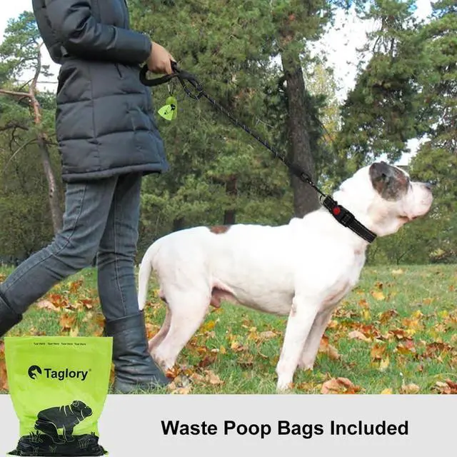 Alt view image 2 of 6 - Taglory Rope Dog Leash for Medium Large Dogs, 6 FT Padded Handle, Black | Climbing Rope for Strong Pullers, Reflective for Night Walks and Training, Comfortable Grip, Anti-tangle Swivel Clip 1/2 inch