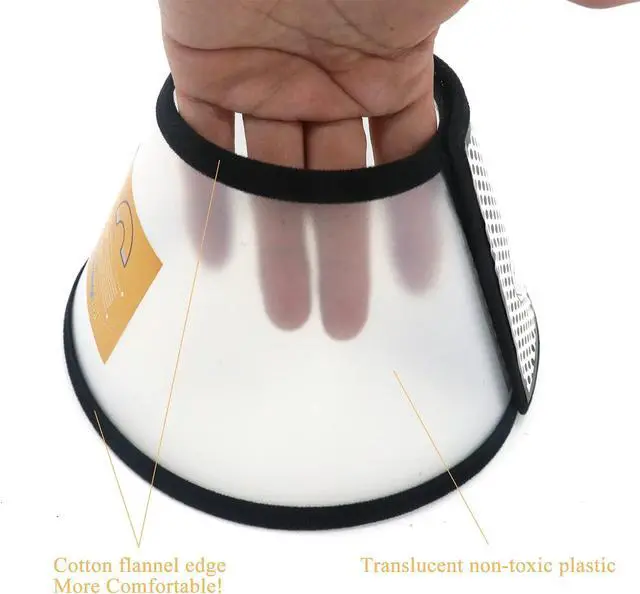Alt view image 3 of 6 - Plastic Pet Recovery Collars & Cones for Dogs and Cats After Surgery Adjustable Dog Neck Cone Surgical Elizabeth E-Collar Prevent Biting and Stop Licking Wound (S)