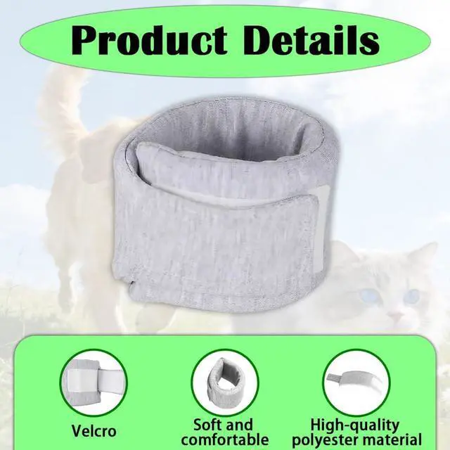 Alt view image 3 of 7 - Cat Neck Brace Elizabethan Collar,Breathable & Adjustable Cone Collar After Surgery Recovery,Anti-Scratch Anti-Lick Protection for Neck Circumference 11-12 Inch Small Dog Puppies Kittens (Grey,S,1PC)