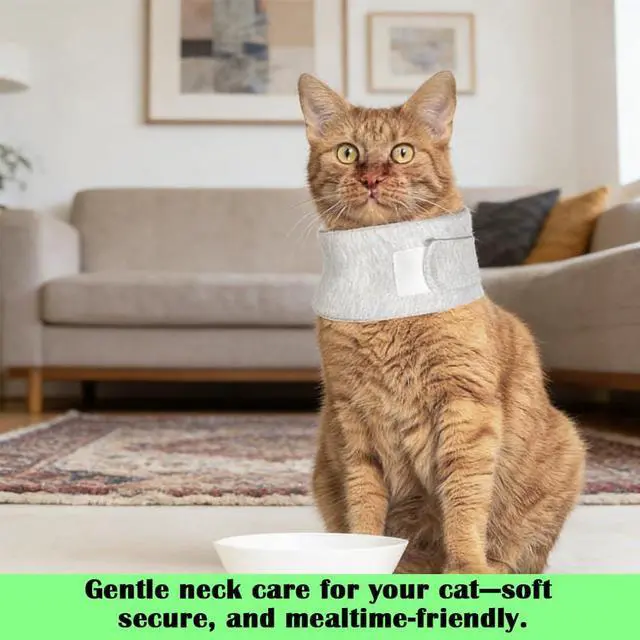 Alt view image 7 of 7 - Cat Neck Brace Elizabethan Collar,Breathable & Adjustable Cone Collar After Surgery Recovery,Anti-Scratch Anti-Lick Protection for Neck Circumference 11-12 Inch Small Dog Puppies Kittens (Grey,S,1PC)