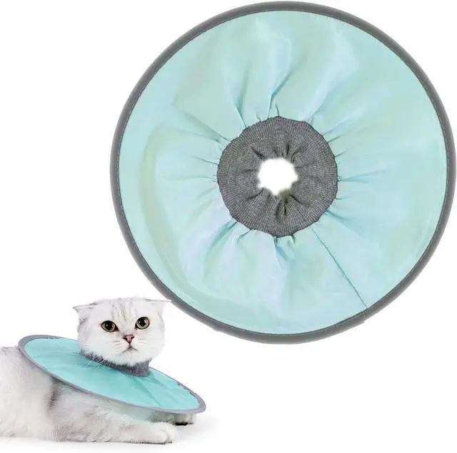 Main image of Ultra-Light Cat Recovery Collar - Waterproof Neck Cones After Surgery, Adjustable Flat Elizabethan Collars for Kitten Cats Puppy Rabbits, Mint Green, M Size