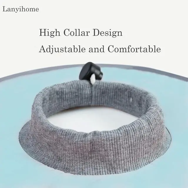 Alt view image 6 of 6 - Ultra-Light Cat Recovery Collar - Waterproof Neck Cones After Surgery, Adjustable Flat Elizabethan Collars for Kitten Cats Puppy Rabbits, Mint Green, M Size