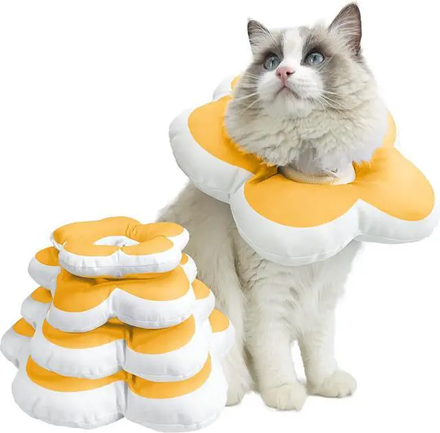 Main image of Cat Cone Collar,Cute Flower Waterproof Elizabethan e Collar for Cat and Small Dog Anti-Bite Lick Wound Healing Protective Neck Cone After Surgery Recovery Collar for Small Pet,All-Season Style