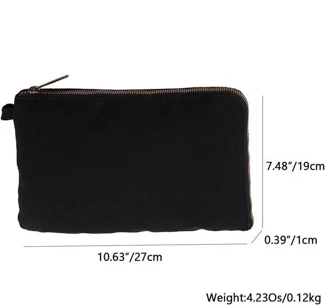 Alt view image 2 of 5 - Zipper Pouch Storage Bag Simple and Stylish Women's Cosmetic and Travel Bag Cotton Canvas