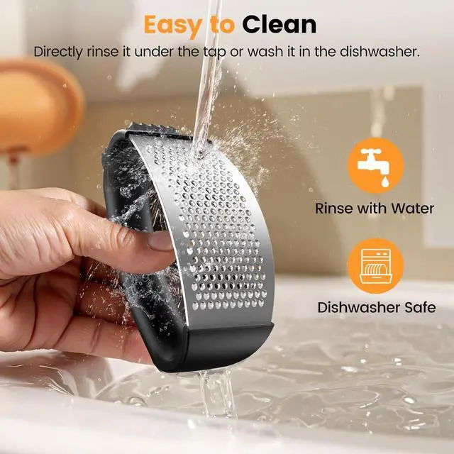Alt view image 4 of 7 - Garlic Press,Stainless Steel Garlic Mincer Crusher,Easy to Use and Clean,Ergonomic Handle,Easy Kitchen Gadget for Effortless Smashing,Kitchen Essentials,Home and Kitchen Utensils Accessories,Cooking