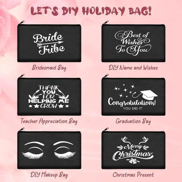 Alt view image 5 of 7 - Legigo Blank Canvas Bags Zipper Pouch Makeup Bags Pencil Pouch Bulk | Multi-Purpose, Sturdy Canvas Pouch with Zipper, Cosmetic Travel Toiletry Bag for DIY Crafts, Gifts & Storage, 8.3 x 5 Inch