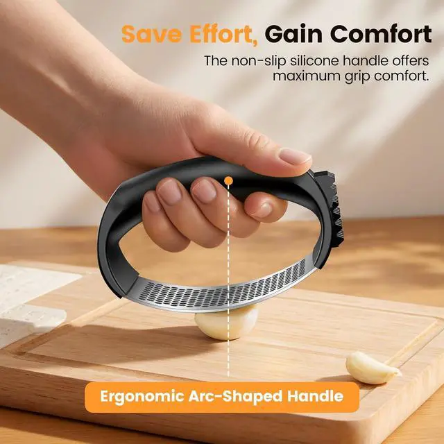 Alt view image 5 of 7 - Garlic Press,Stainless Steel Garlic Mincer Crusher,Easy to Use and Clean,Ergonomic Handle,Easy Kitchen Gadget for Effortless Smashing,Kitchen Essentials,Home and Kitchen Utensils Accessories,Cooking