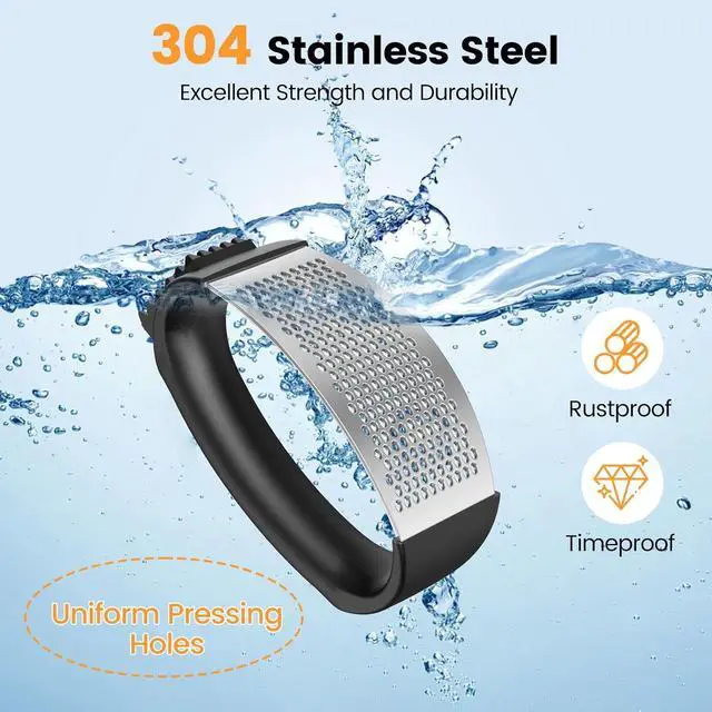 Alt view image 6 of 7 - Garlic Press,Stainless Steel Garlic Mincer Crusher,Easy to Use and Clean,Ergonomic Handle,Easy Kitchen Gadget for Effortless Smashing,Kitchen Essentials,Home and Kitchen Utensils Accessories,Cooking