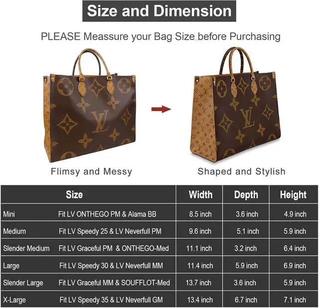 Alt view image 5 of 7 - OMYSTYLE Purse Organizer Insert, Felt Tote Bag Organizer Insert with 5 Sizes, Handbag Dividers for Inside Purse, Compatible with Longchamp, Neverful, Speedy and More