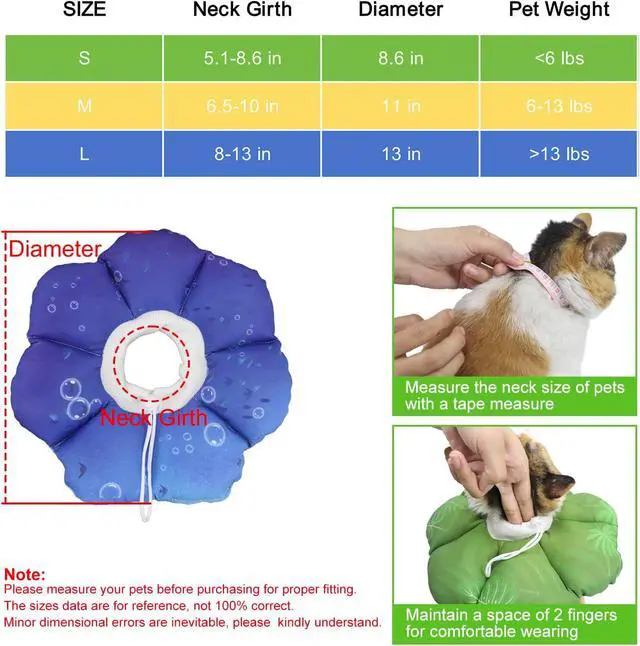Alt view image 4 of 7 - Cat Soft Cone Collar, Adjustable Cat Recovery Cones to Stop Licking Wounds, Waterproof Pet Elizabethan Recovery Collar for Cats After Surgery (Blue Ocean, S)