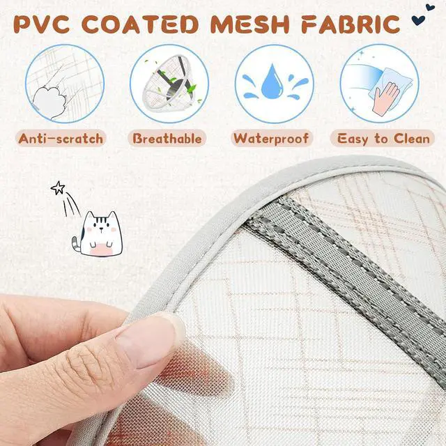 Alt view image 2 of 7 - Supet Cat Cone Collar Soft, Air Mesh Recovery Collar to Stop Licking, Breathable Neck Cone Alternative, Lightweight Cat Head Cone Anti Scratch (Orange,S)