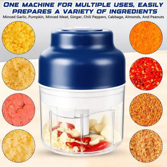 Alt view image 6 of 7 - Electric mini garlic mincer set,2025 new small garlic mincer, electric food chopping tool, USB charging, wireless vegetable grinder, suitable for ginger, pepper, fruit(250ml)