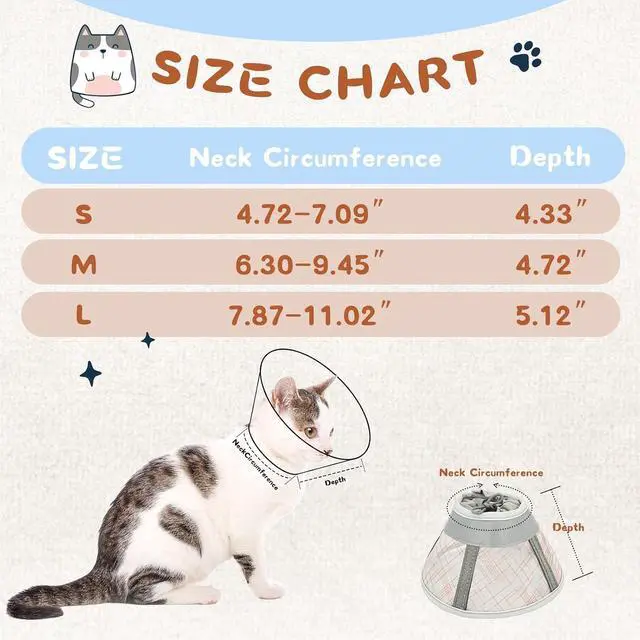 Alt view image 6 of 7 - Supet Cat Cone Collar Soft, Air Mesh Recovery Collar to Stop Licking, Breathable Neck Cone Alternative, Lightweight Cat Head Cone Anti Scratch (Orange,S)