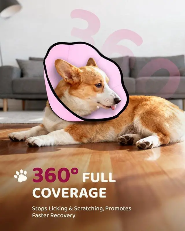 Alt view image 3 of 7 - MIDOG Dog Cone Collar After Surgery, Soft Dog Cone Alternative to Stop Licking,Adjustable Elizabethan Recovery Cones for Small to Large Sized Dogs