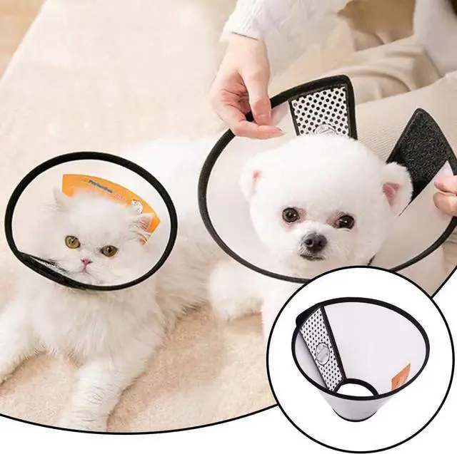 Alt view image 3 of 7 - 2 Pcs Cat Cone Dog Con,Adjustable Recovery Pet Cone,Fits Neck 7-11 inch Adjustable,Plastic Elizabethan Collar for Cats Kitten Small Dog After
